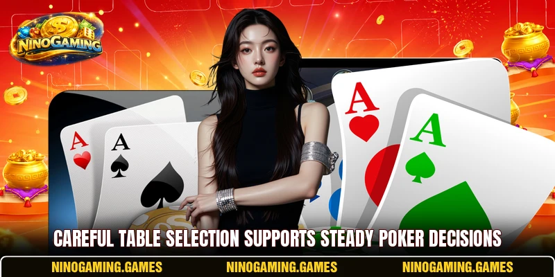Careful table selection supports steady poker decisions Careful table selection supports steady poker decisions
