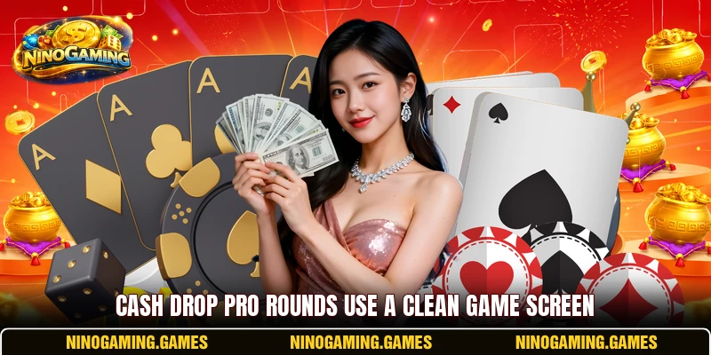 Cash Drop Pro rounds use a clean game screen Cash Drop Pro rounds use a clean game screen