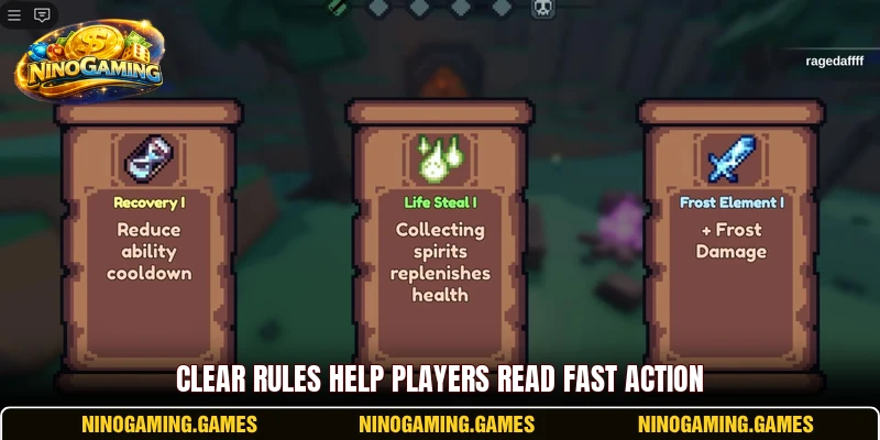 Clear rules help players read fast action Clear rules help players read fast action