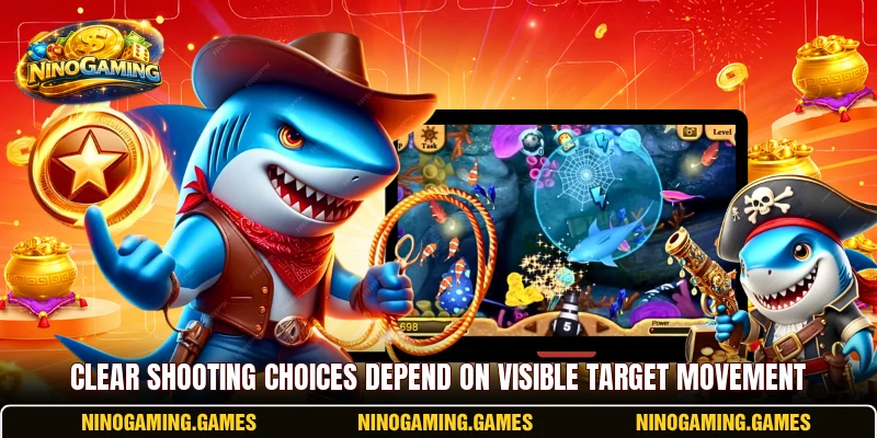 Clear shooting choices depend on visible target movement Clear shooting choices depend on visible target movement