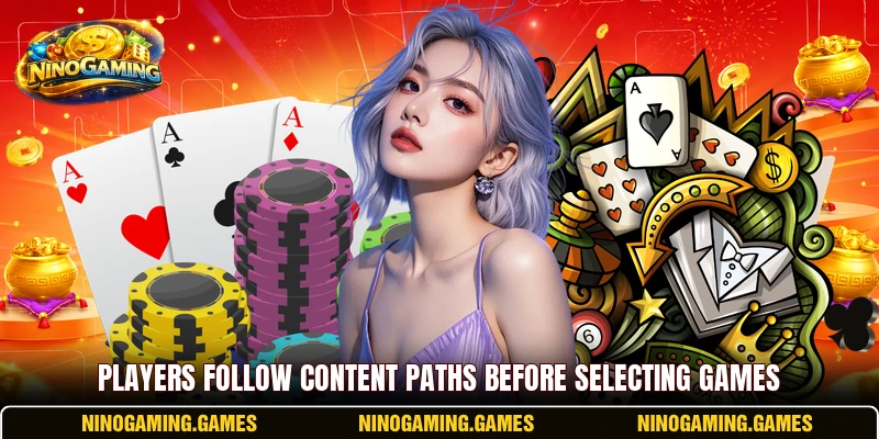 Players follow content paths before selecting games Players follow content paths before selecting games