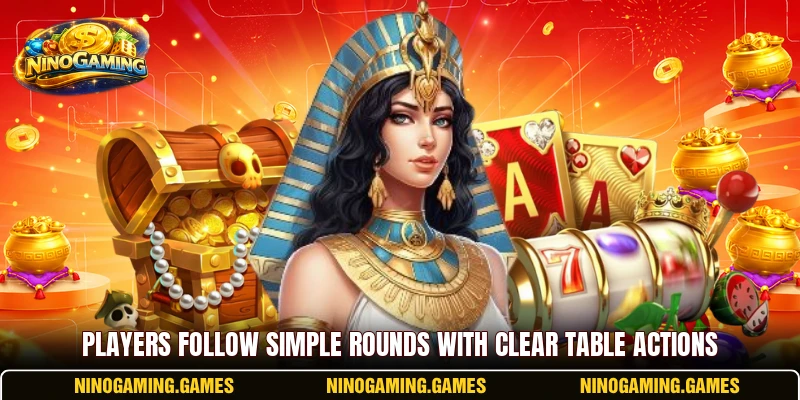 Players follow simple rounds with clear table actions